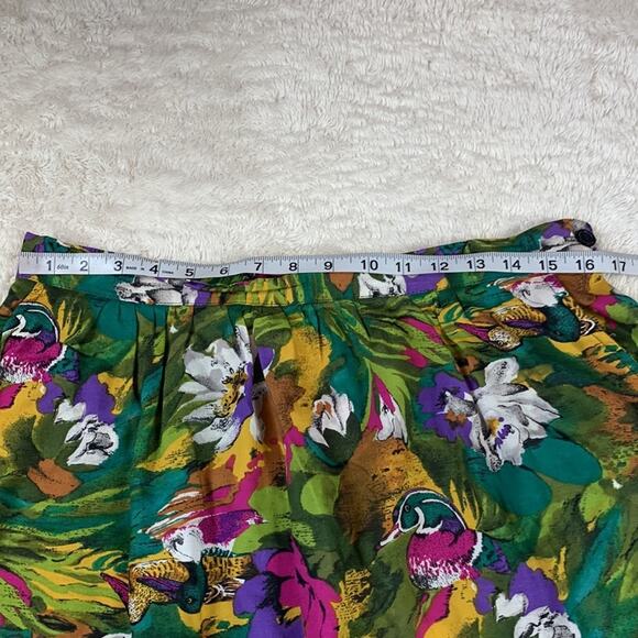 Vintage 70s Requirements  Petites water lily and duck midi skirt, size medium p - Picture 6 of 10